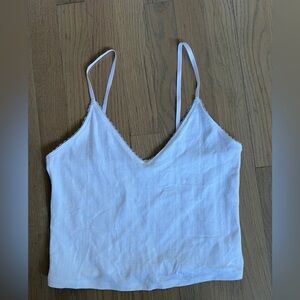 Lululemon Cotton Pointelle Cropped Cami Tank White Size M
